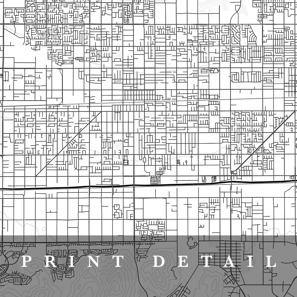 Fontana Map Fontana California City Map Home Town Map | Etsy