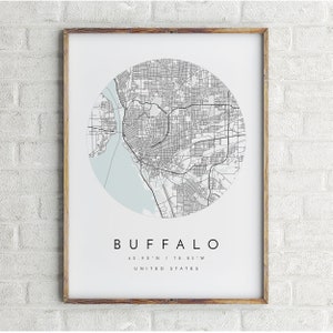 Buffalo Map, Buffalo, New York, City Map, Home Town Map, Buffalo Print, wall art, Map Poster, Minimalist Map Art, mapologist, gift