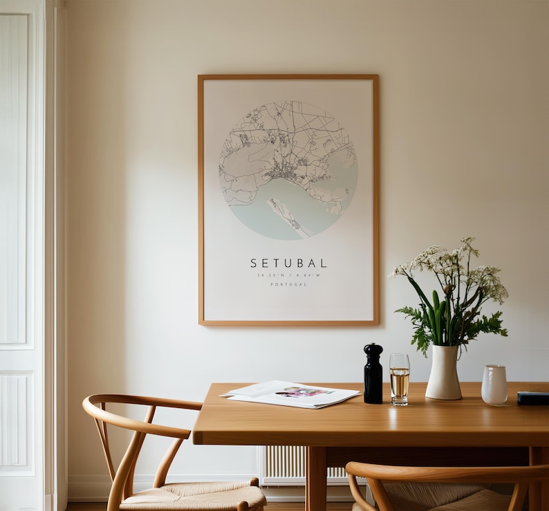 Setubal Map Poster: Minimalist City Art (Fine Matte Paper) image 8