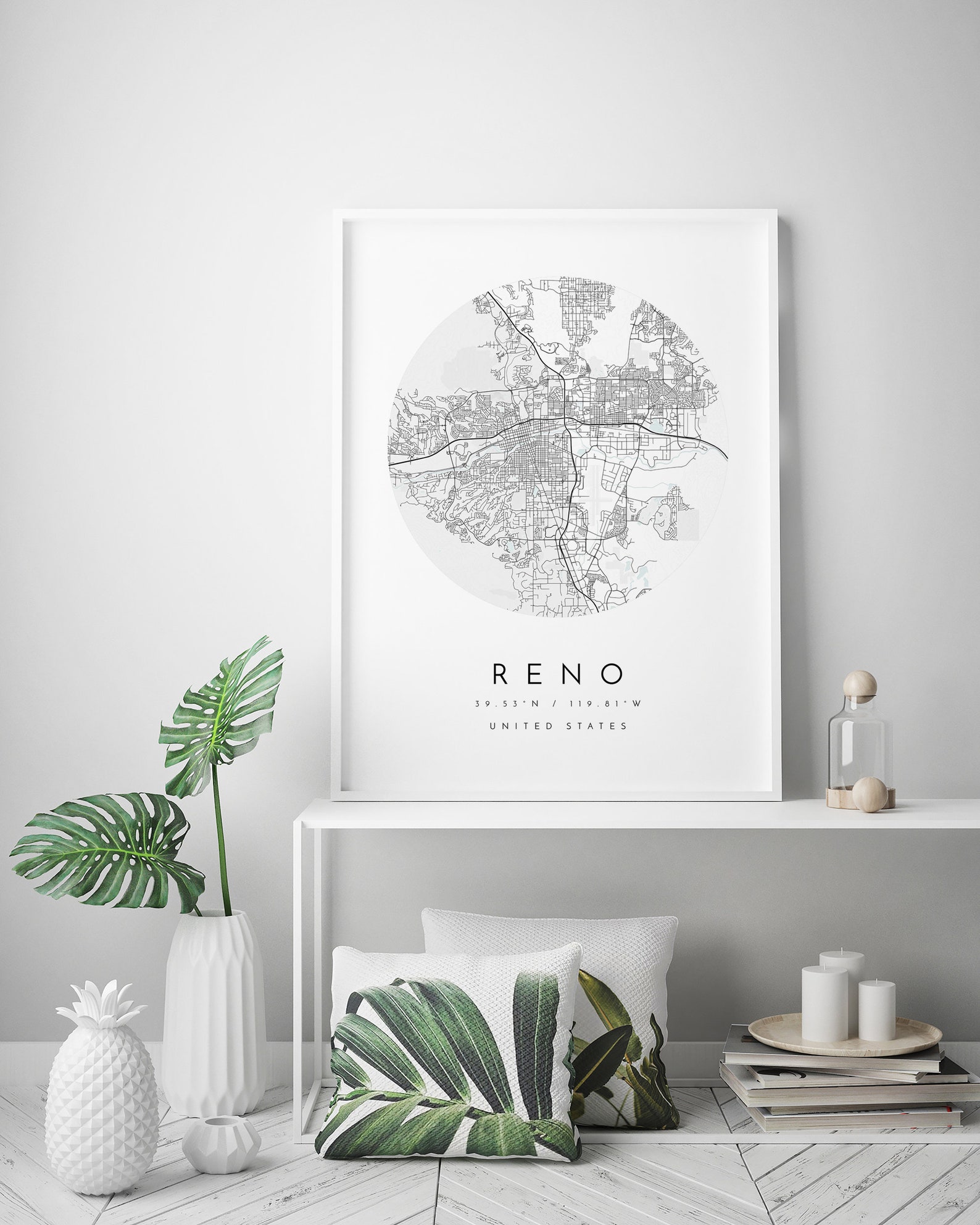 Reno Map, Minimalist Map, Reno Print, Reno Poster, Reno Art, Modern Map ...