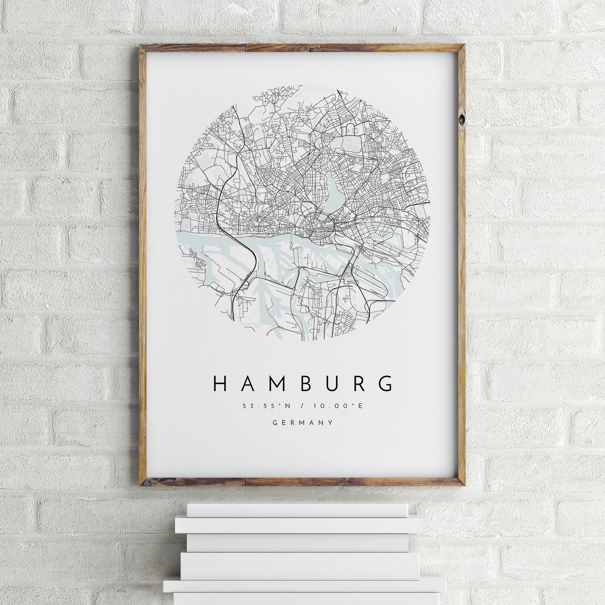 Houses & Streets Art Print Germany Cities Hamburg Poster City Map Map
