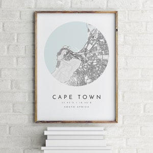 Carte de Cape Town, Cape Town, Afrique du Sud, carte de ville, carte de ville natale, impression de Cape Town, art mural, affiche de carte, art de carte minimaliste, mapologiste, cadeau
