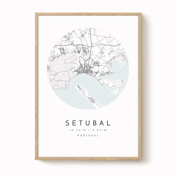 Setubal Map Poster: Minimalist City Art (Fine Matte Paper)