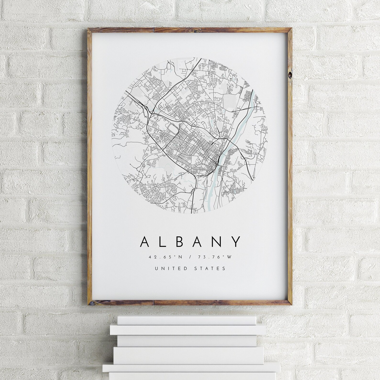 Map of Albany City Map Albany Map Minimalist Map Albany Etsy