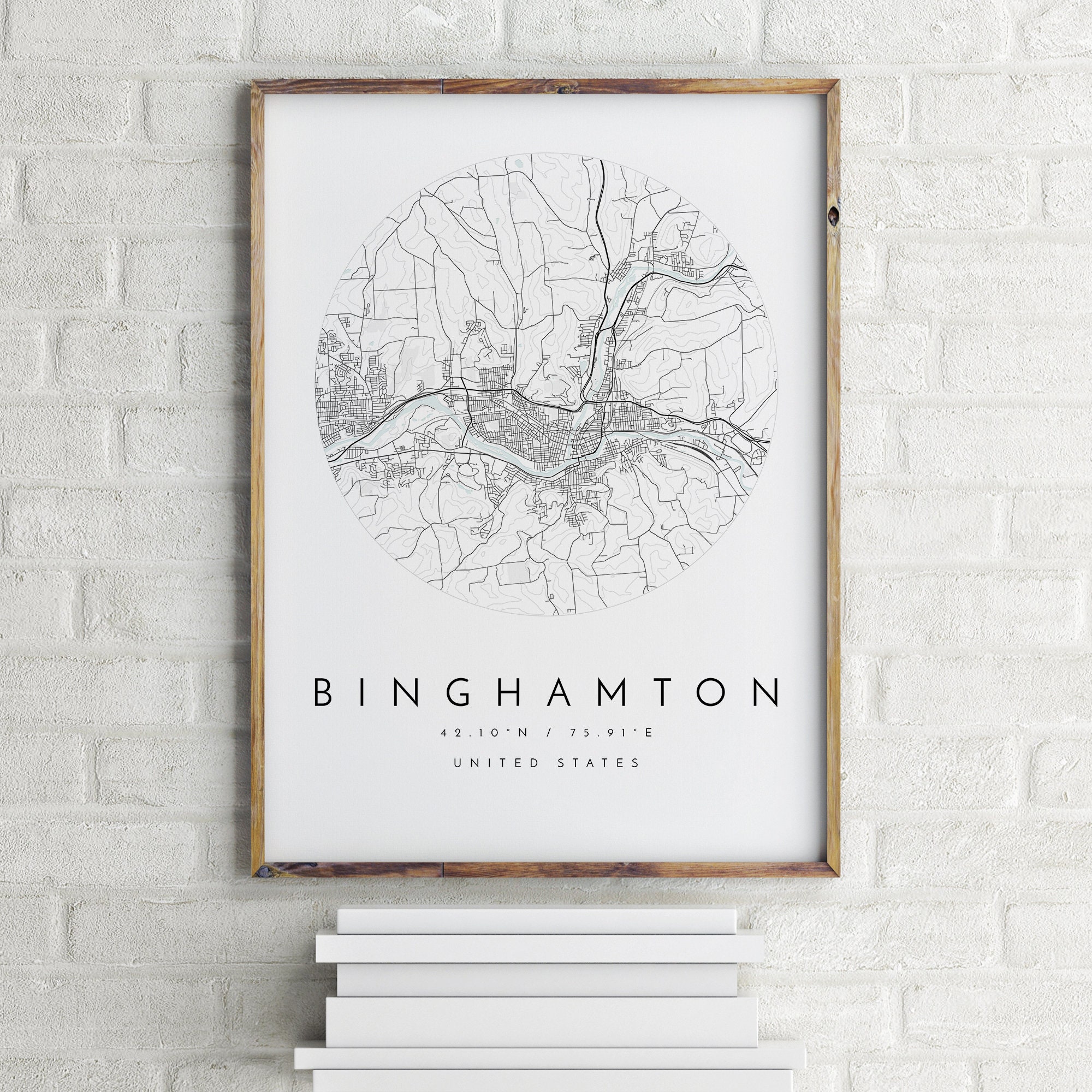 Binghamton Map Binghamton New York City Map Home Town Map | Etsy