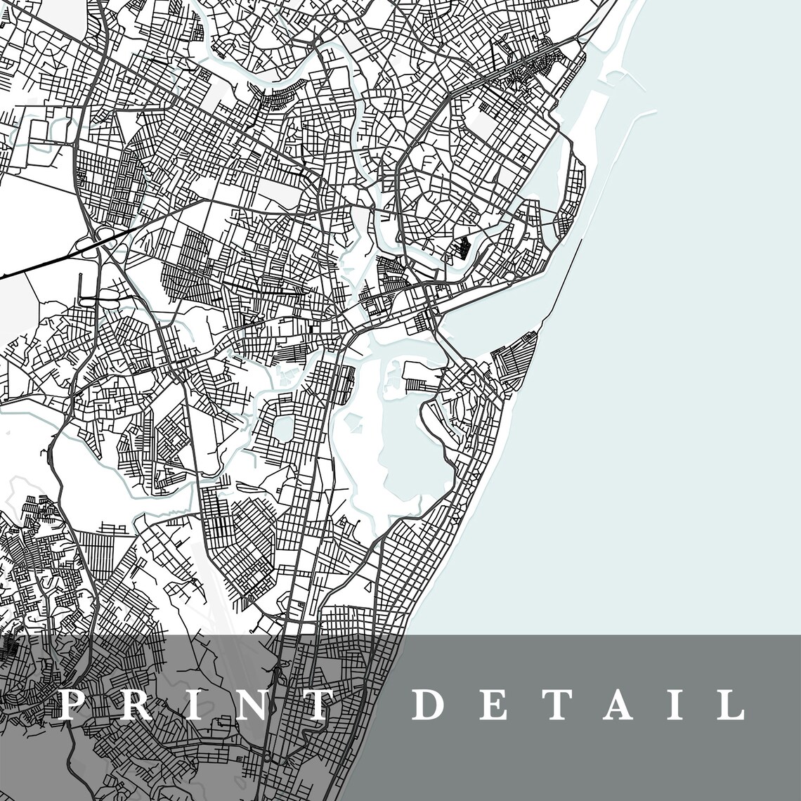 Recife Map Recife Brazil City Map Home Town Map Recife | Etsy