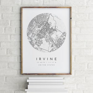 Irvine Map, Irvine, California, City Map, Home Town Map, Irvine Print, wall art, Map Poster, Minimalist Map Art, mapologist, gift