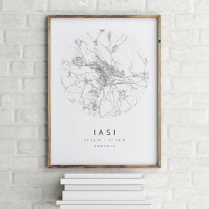 Iasi Map, Iasi, Romania, City Map, Home Town Map, Iasi Print, wall art, Map Poster, Minimalist Map Art, mapologist, gift