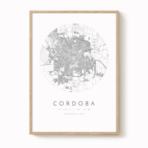 Cordoba Map Print: Clean, Modern Design (Matte Fine Art Paper)