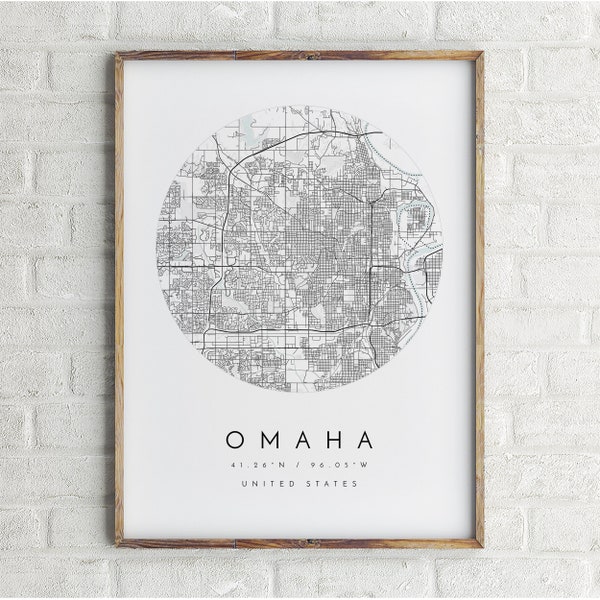 Omaha Map, Omaha, Nebraska, City Map, Home Town Map, Omaha Print, wall art, Map Poster, Minimalist Map Art, mapologist, gift