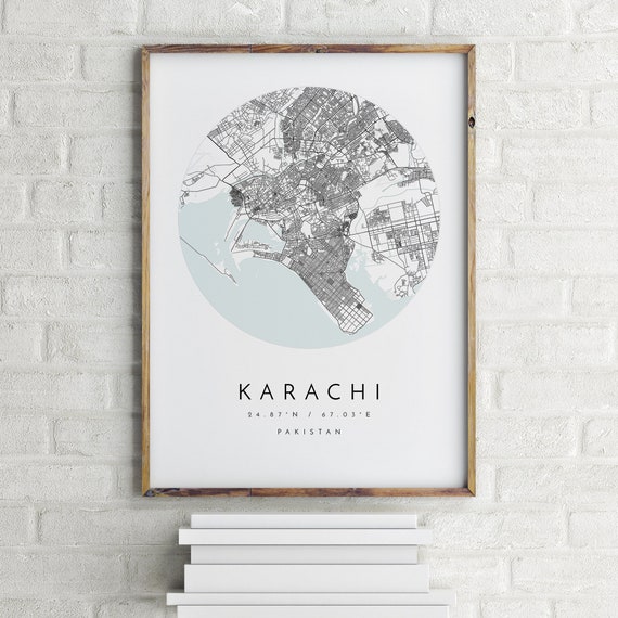 Karachi Map Karachi Pakistan City Map Home Town Map | Etsy