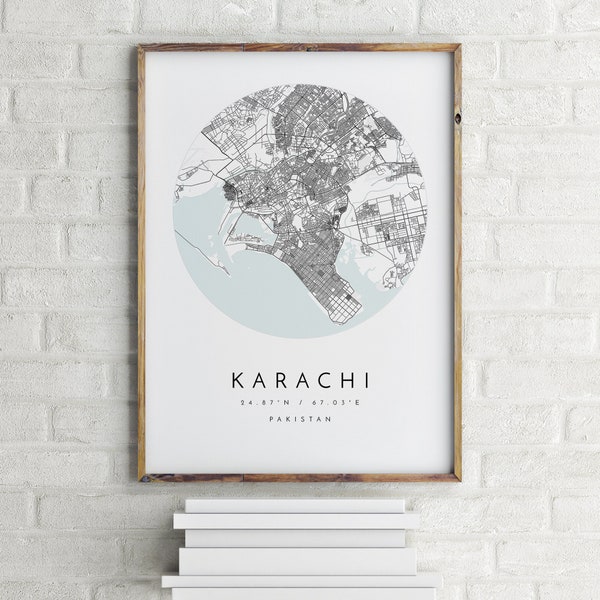 Karachi Map, Karachi, Pakistan, City Map, Home Town Map, Karachi Print, wall art, Map Poster, Minimalist Map Art, mapologist, gift