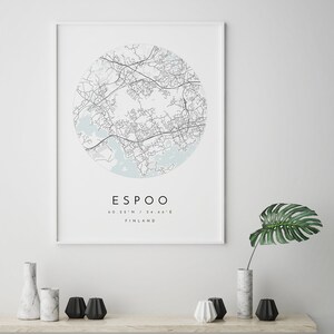 Espoo Map, Espoo, Finland, City Map, Home Town Map, Espoo Print, wall art, Map Poster, Minimalist Map Art, mapologist, gift image 3