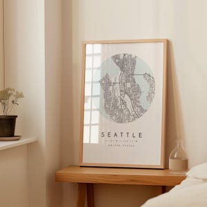 Seattle City Map Print: Modern Minimalist Design - Matte Fine Art Paper image 5