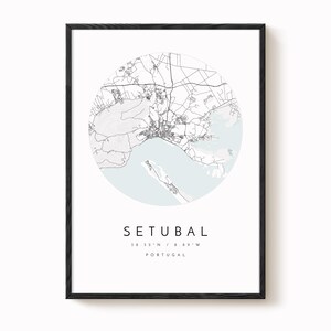 Setubal Map Poster: Minimalist City Art (Fine Matte Paper) image 2