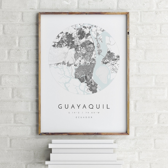 Guayaquil Map Guayaquil Ecuador City Map Home Town Map - Etsy
