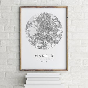 Madrid Map, Madrid, Spain, City Map, Home Town Map, Madrid Print, wall art, Map Poster, Minimalist Map Art, mapologist, gift