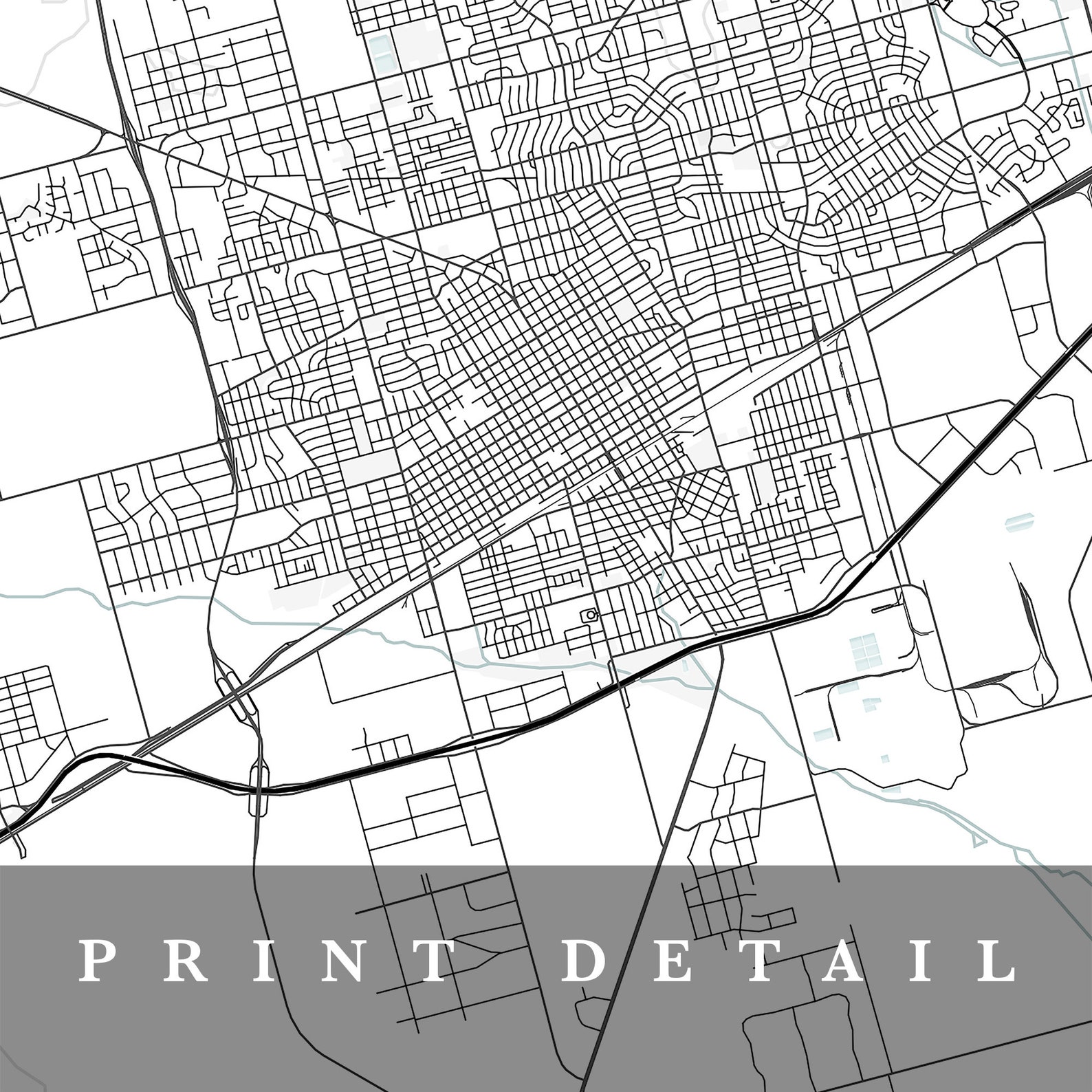 Odessa Map Odessa Texas City Map Home Town Map Odessa Etsy