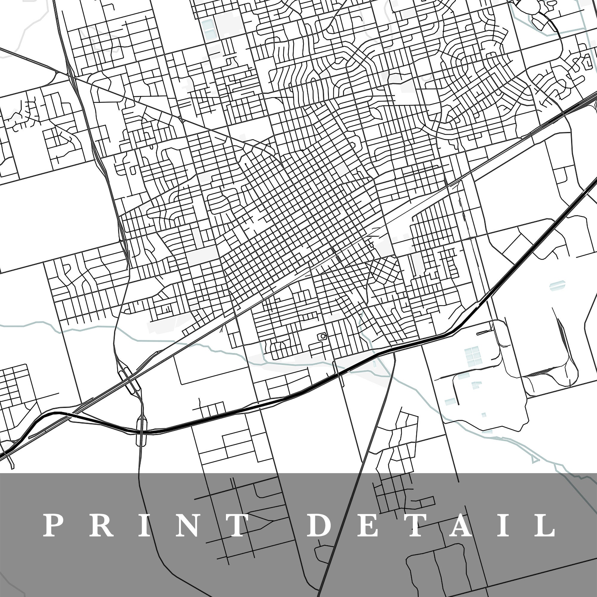 Odessa Map Odessa Texas City Map Home Town Map Odessa Etsy