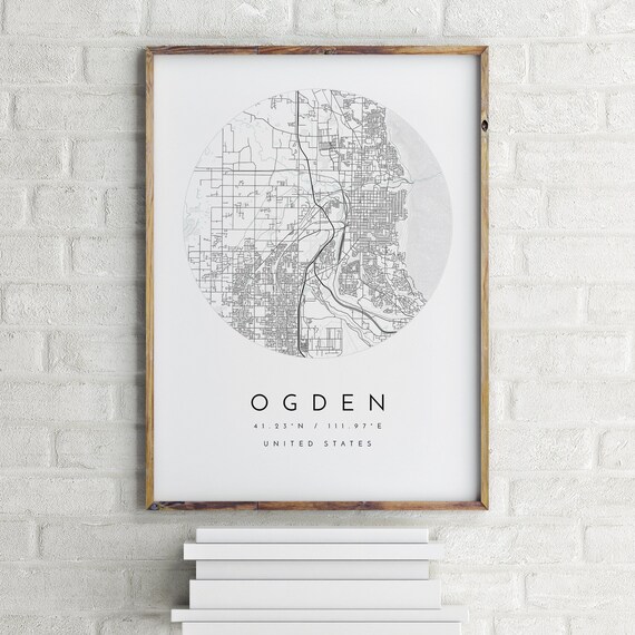 Ogden Map Ogden Utah City Map Home Town Map Ogden Print | Etsy