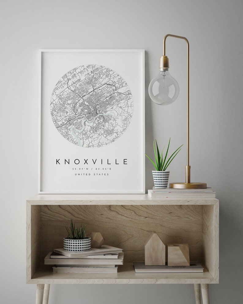 Knoxville Vintage Map Print | Knoxville Map | Tennessee Map Art | Knoxville City Road Map Poster | Vintage Gift Map