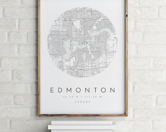 Edmonton Map, Edmonton Map, Minimalist Map, Edmonton Print, Edmonton Poster, Edmonton Art, City Map Print, Edmonton Map Art, Edmonton, map