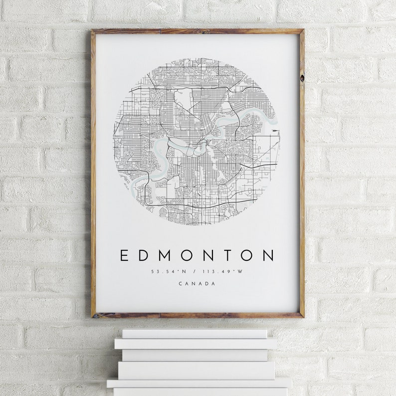 Edmonton Map Edmonton Map Minimalist Map Edmonton Print Etsy UK