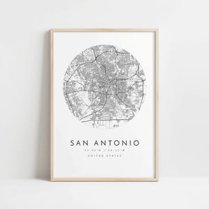 San Antonio Map, Minimalist Map, San Antonio Print, San Antonio Poster, San Antonio Art, Modern Map Print, Map of San Antonio, San Antonio image 10