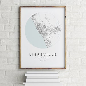 Libreville Map, Libreville, Gabon, City Map, Home Town Map, Libreville Print, wall art, Map Poster, Minimalist Map Art, mapologist, gift