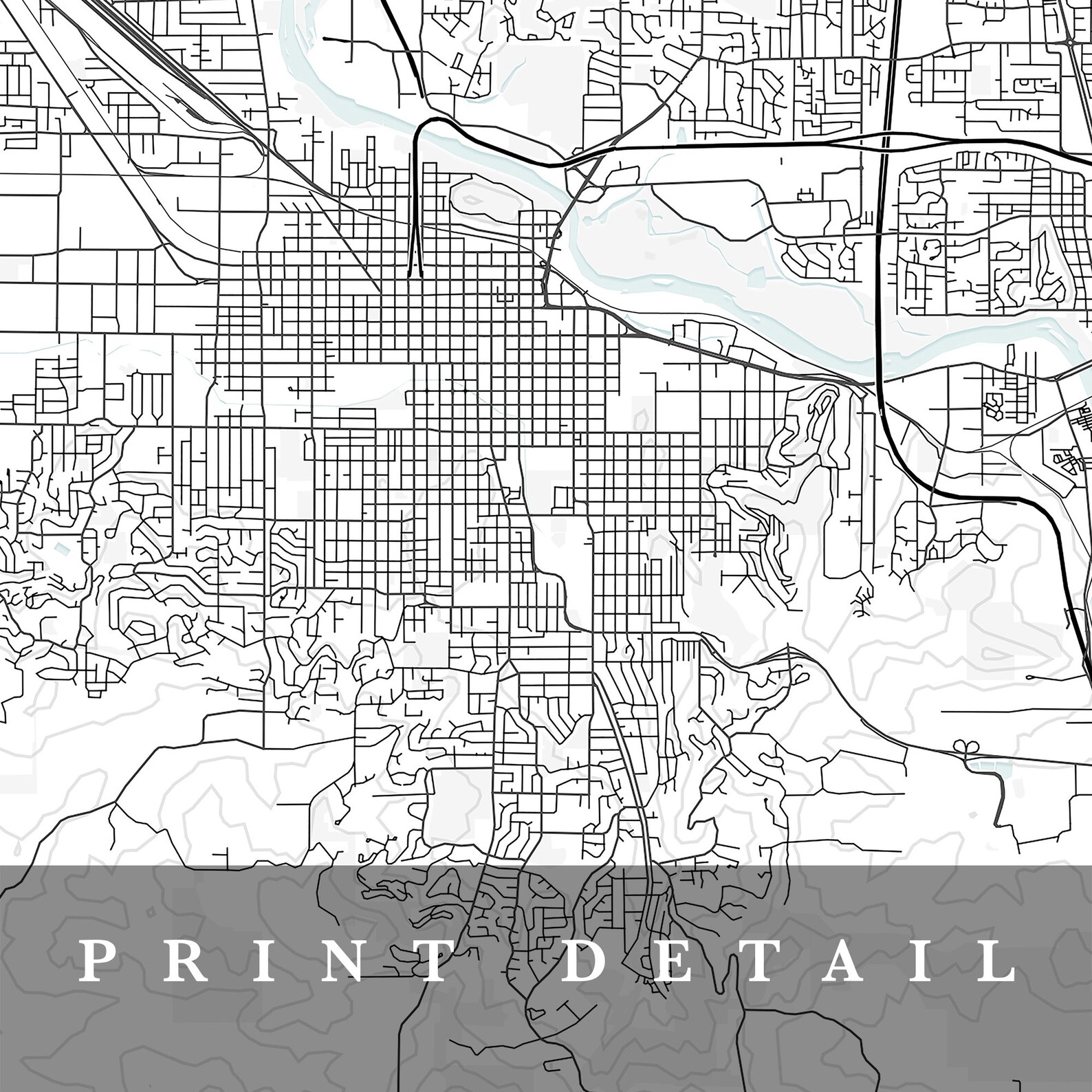 Eugene Map, Eugene, Oregon, City Map, Home Town Map, Eugene Print, Wall ...