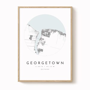 Georgetown City Map: Modern Minimalist Design - Matte Fine Art Print image 1