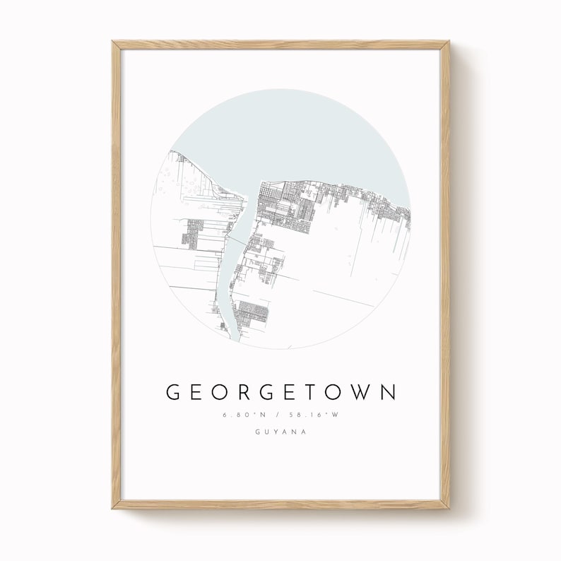 Georgetown City Map: Modern Minimalist Design - Matte Fine Art Print image 1