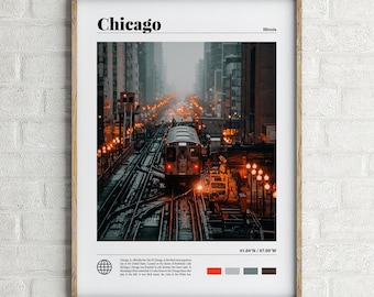 Chicago Poster, Chicago Print, Chicago Photo, Chicago Art Print, Illinois, Chicago Wall Art, travel art, wall art, home decoration, modern art