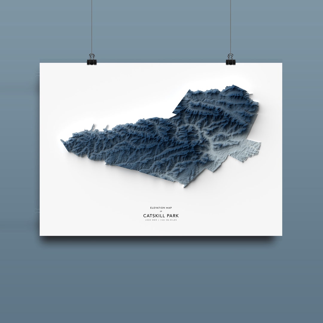 Catskill Map, Catskill NY Map Print, Map Artwork, NY Landscape, Geology