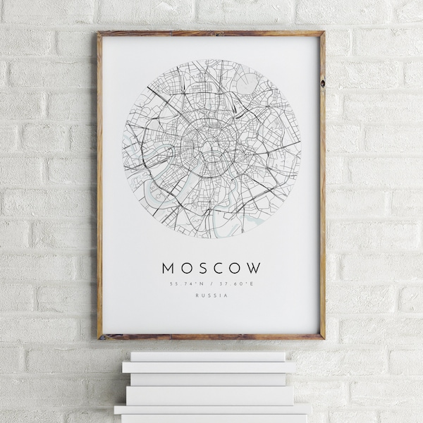 Moscow Map, Moscow, Russia, City Map, Home Town Map, Moscow Print, wall art, Map Poster, Minimalist Map Art, mapologist, gift