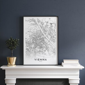 Vienna map, Vienna, Austria, city map print, map poster, map print Vienna, map of Vienna, Vienna map art