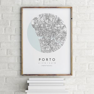 Porto Map, Porto, Portugal, City Map, Home Town Map, Porto Print, wall art, Map Poster, Minimalist Map Art, Porto map print, mapologist