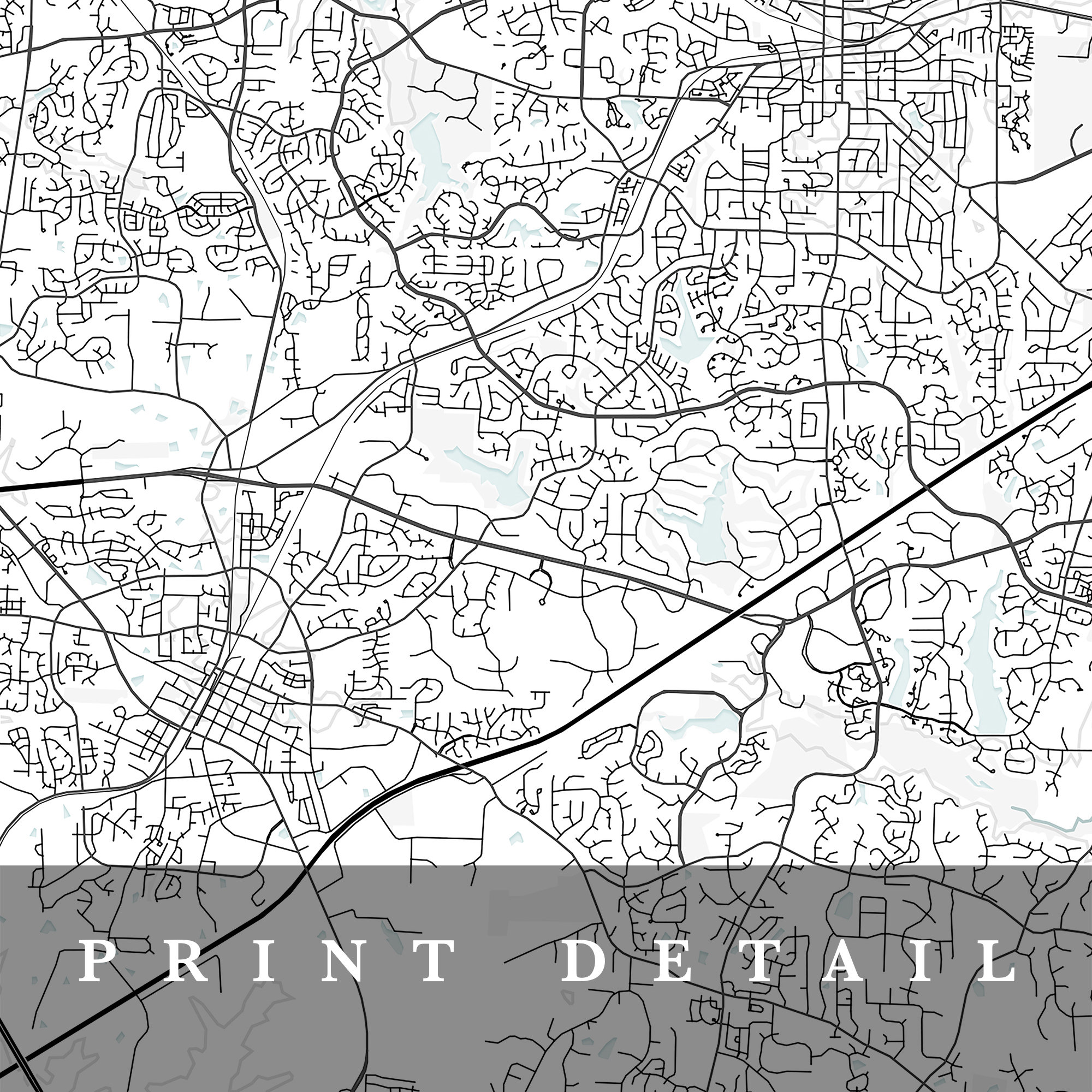 Cary Map Cary North Carolina City Map Home Town Map Cary Etsy
