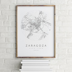 Saragossa Karte, Saragossa, Spanien, Stadt Karte, Stadt Karte, Saragossa Print, Wandkunst, Karte Poster, Minimalist Map Art, Mapologe, Geschenk