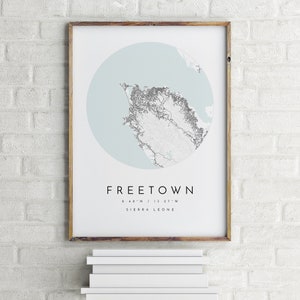 Freetown Map, Freetown, Sierra Leone, City Map, Home Town Map, Freetown Print, wall art, Map Poster, Minimalist Map Art, mapologist, gift