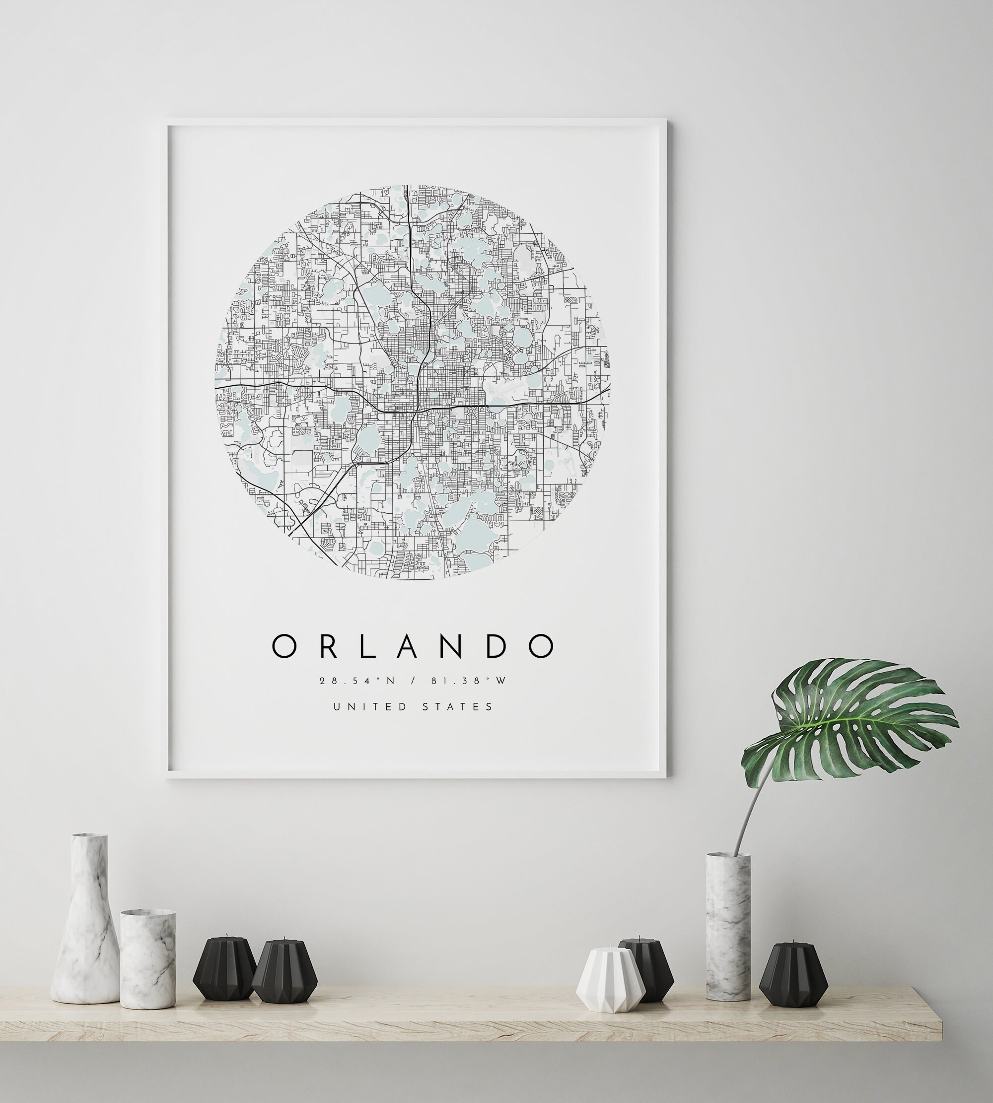 Prints Digital Print Poster Unique Blue City Map Trendy Map Digital Art