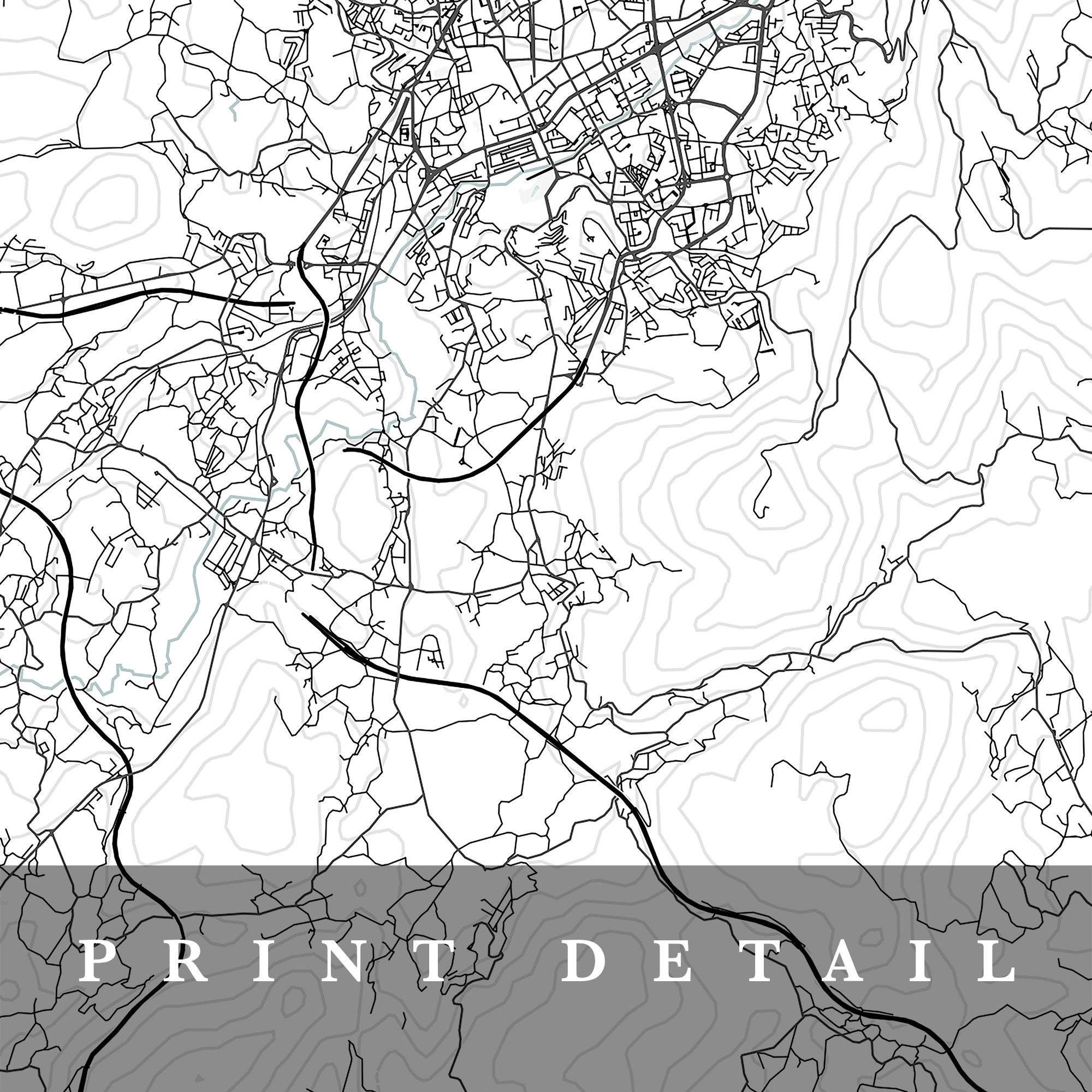 Braga Map Braga Portugal City Map Home Town Map Braga Etsy