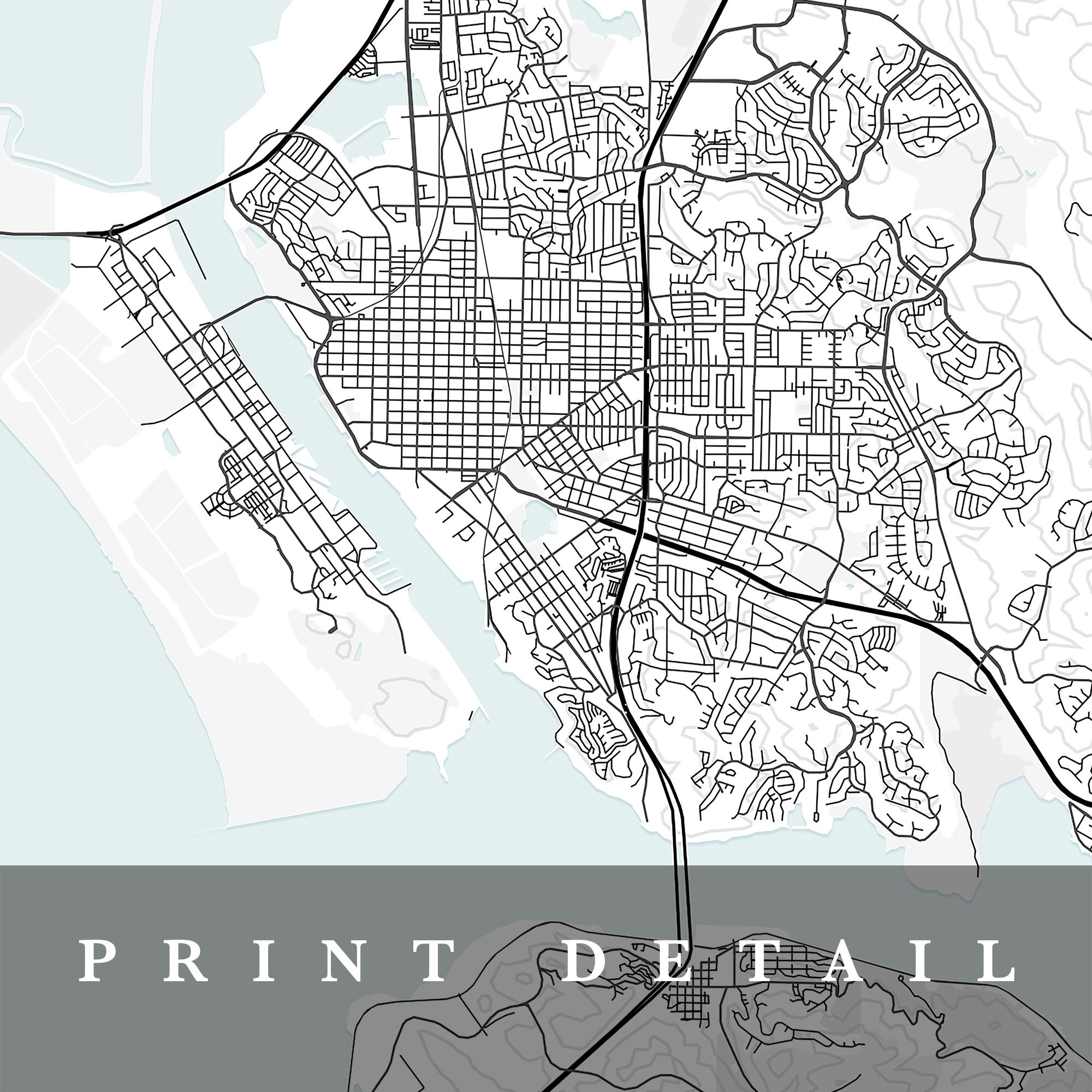 Vallejo Map Vallejo California City Map Home Town Map - Etsy