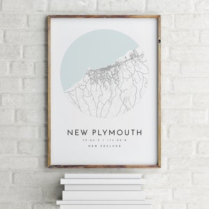 New Plymouth Karte, New Plymouth, Neuseeland, Stadt Karte, Heimatstadt Karte, New Plymouth Print, Wandkunst, Karte Poster, Minimalist Map Art, Geschenk
