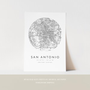 San Antonio Map, Minimalist Map, San Antonio Print, San Antonio Poster, San Antonio Art, Modern Map Print, Map of San Antonio, San Antonio image 3