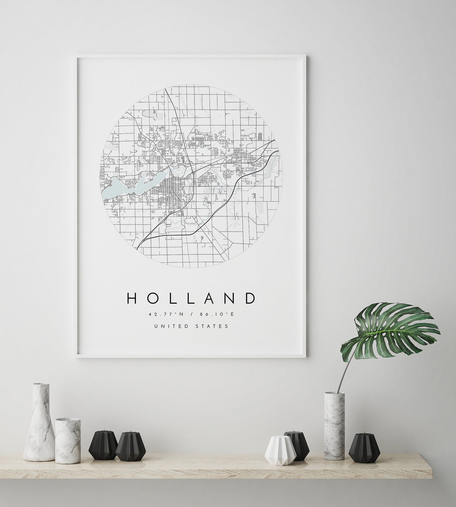 Holland Map Holland Michigan City Map Home Town Map | Etsy