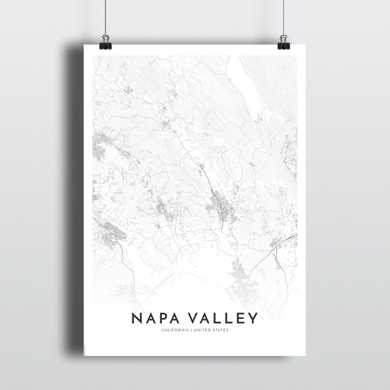 Napa Valley Map Minimalist Map Napa Valley Print Napa - Etsy