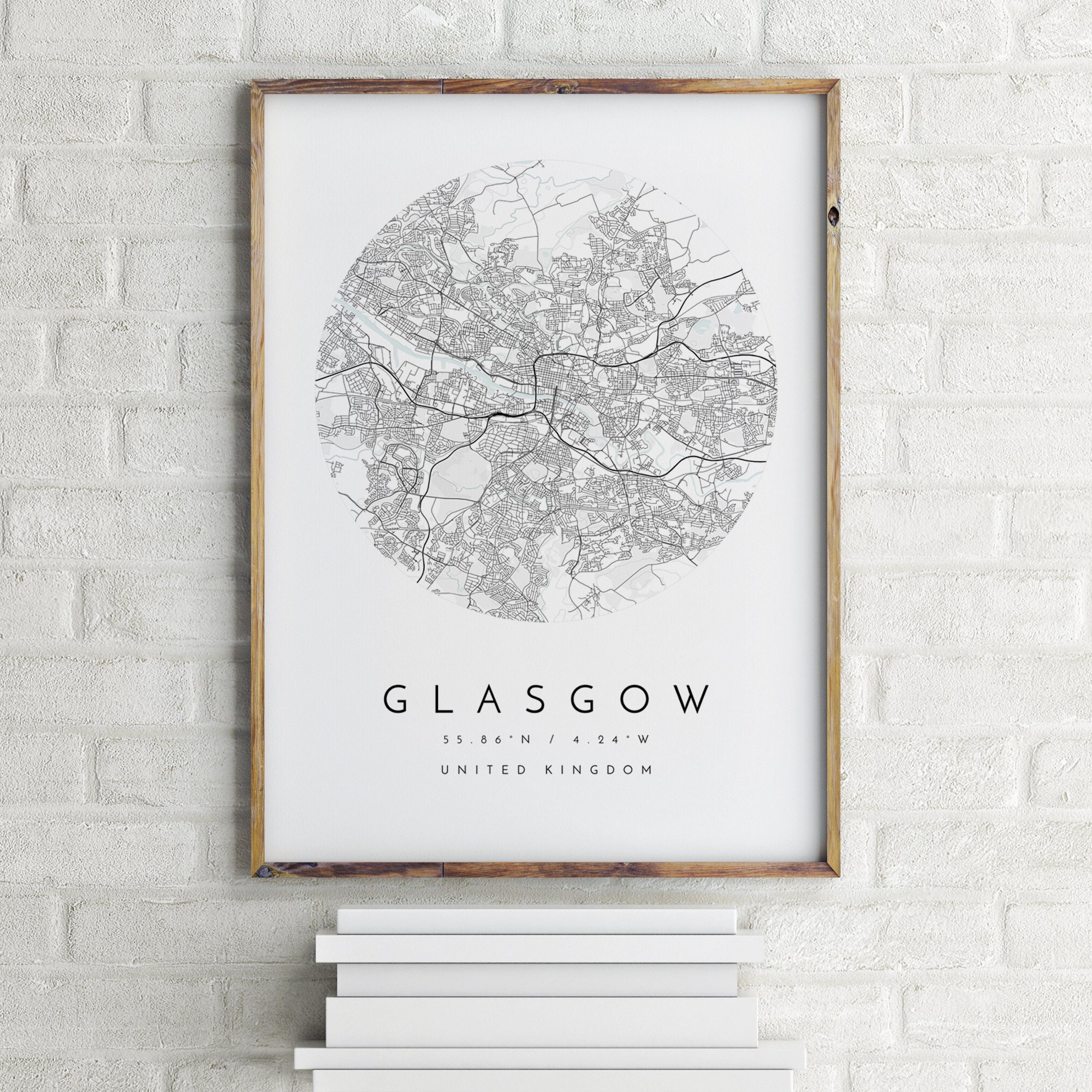 Glasgow Map Glasgow Print Glasgow Poster Glasgow city map Etsy