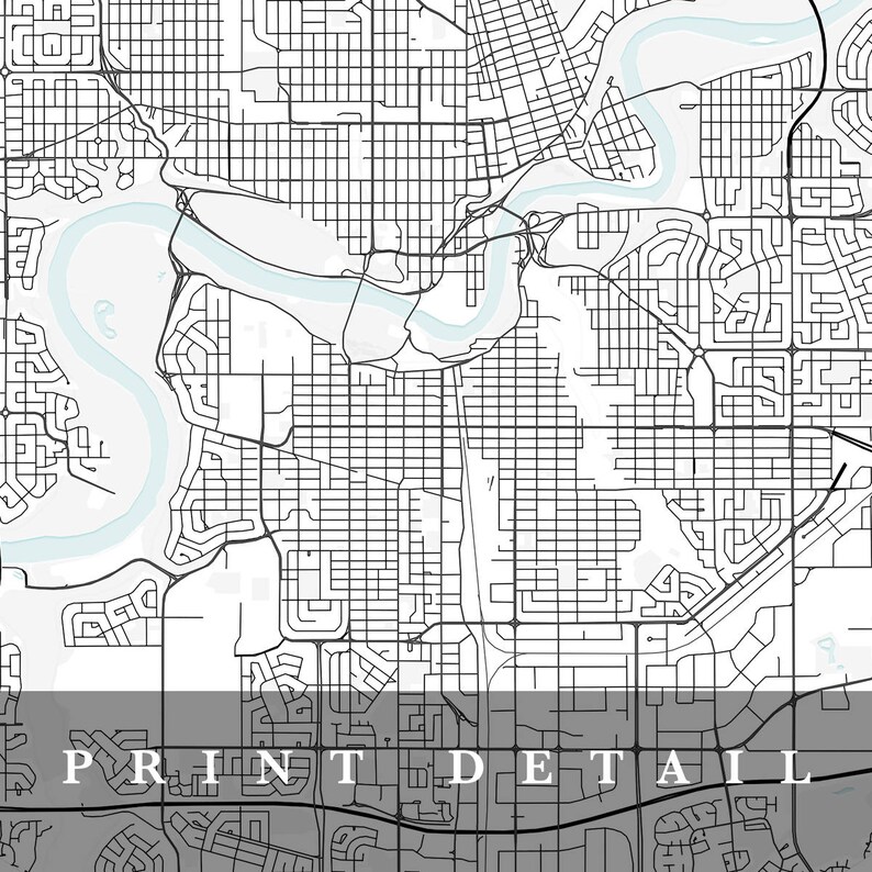Edmonton Map Edmonton Map Minimalist Map Edmonton Print Etsy UK