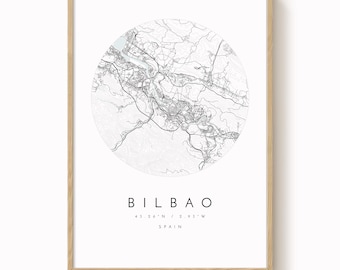 Bilbao City Map, Bilbao poster, Bilbao map poster, Bilbao art, map of Bilbao, print of Bilbao, map poster of Bilbao, Bilbao Spain, Bilbao